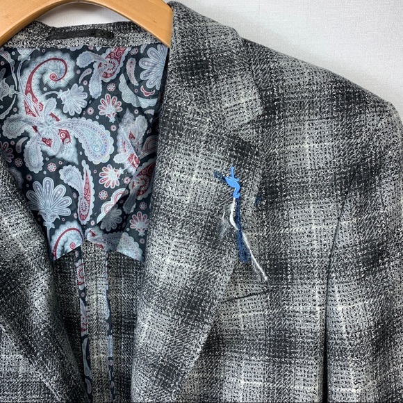 Tailorbyrd Slim Fit Sport Coat 42R Gray Plaid $395 - Picture 3 of 15